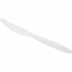 Enterprise Technology Solutions&nbsp;Karat by Lollicup  Cutlery,Disposable,Wrapped,Knife,HeavyWeight,1000/CT,White