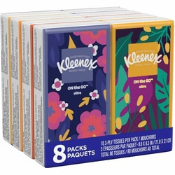 Enterprise Technology Solutions&nbsp;Kimberly-Clark Professional  Facial Tissue,Go Packs,10 Sht/Pouch,8Pouch/PK,WE