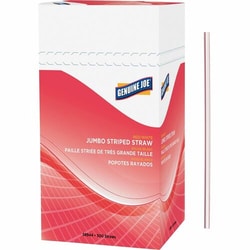 Enterprise Technology Solutions&nbsp;Genuine Joe  Straws, Jumbo, Striped, 7-3/4
