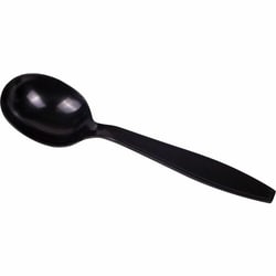 Enterprise Technology Solutions&nbsp;Karat by Lollicup  Cutlery,Disposable,SoupSpoon,XtraHeavyWeight,100/BX,10/CT,BK