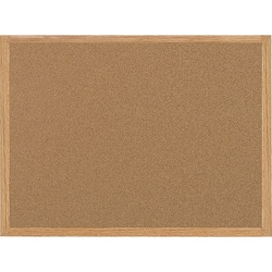 Enterprise Technology Solutions&nbsp;Bi-silque  Cork Bulletin Board w/Oak Frame, 36
