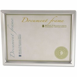Enterprise Technology Solutions&nbsp;Universal  Plastic Document Frame, for 8.5 x 11, Easel Back, Metallic Silver