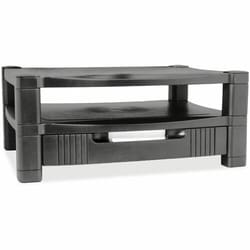 Enterprise Technology Solutions&nbsp;Kantek  Monitor Stand,2 Level,Adjustable Height.,W/ Drawer,Black