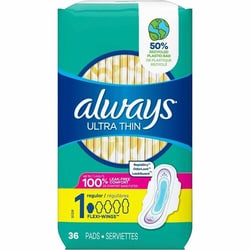 Enterprise Technology Solutions&nbsp;Procter & Gamble Commercial  Sanitary Pads,Ultra-thin,w/Wings,Always,Size 1, 36/PK,WE