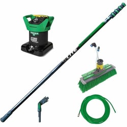 Enterprise Technology Solutions&nbsp;Unger  Cleaner Kit,f/Outdoor Glass,Deionizing,Extending,20' Pole,GY