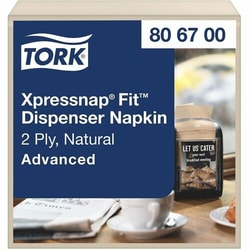 Enterprise Technology Solutions&nbsp;TORK  Napkins,2-Ply,XpressnapFit,Single-Serve,Compostable,720/PK,6/CT,Natural