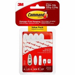 ENTERPRISE TECHNOLOGY SOLUTIONS INC&nbsp;3M  Adhesive Strips Refill, Assorted Sizes, 16/PK, Clear