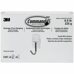 Enterprise Technology Solutions&nbsp;3M  WireHooks,Small,w/Adhesive,0.5lbCap,Plastic/Metal,40/PK,CR