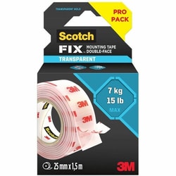 Enterprise Technology Solutions&nbsp;3M  Permanent Clear Mounting Tape, Holds Up to 15 lbs, 1 x 60, Clear