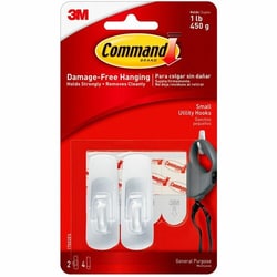 Enterprise Technology Solutions&nbsp;3M  Command Hooks,Small,1lb. Capacity,2 Hooks/4 Strips,6/BG,WE