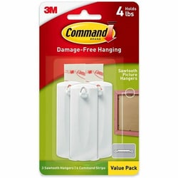 Enterprise Technology Solutions&nbsp;3M  Hangers,Sawtooth,f/Frames,w/3Hangers&6Strips,4lbCap,WE
