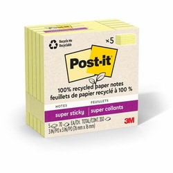 Enterprise Technology Solutions&nbsp;3M  Super Sticky Pads,70 Sheets/PD,5PD/PK,Canary Yellow