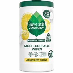 Enterprise Technology Solutions&nbsp;Seventh Generation  Cleaning Wipes,All-Purpose,Lemon Zest,70 Wipes/Tub