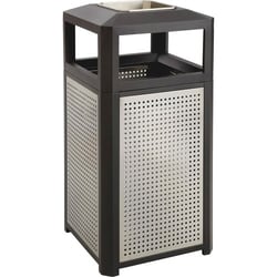 Enterprise Technology Solutions&nbsp;Safco  Steel Waste Receptacle w/Ash, 38 Gal, Black/Gray