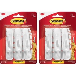 Enterprise Technology Solutions&nbsp;3M  Hooks,Reusable,Command Adhesive,Medium,6/PK,2PK/BG,WE