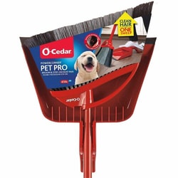 Enterprise Technology Solutions&nbsp;O-Cedar  Broom,f/Pet Hair,w/Red Step-On Dust Pan,Red/Black/Gray