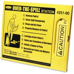 Enterprise Technology Solutions&nbsp;Rubbermaid Commercial Products  Over-The-Spill Station Kit,w/Dispenser&Pads&Fasteners,6/CT,Yellow
