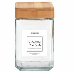 Enterprise Technology Solutions&nbsp;Tampon Tribe  Jars,f/Tampons,Glass,Bamboo Lids,4/CT