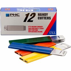 Enterprise Technology Solutions&nbsp;Pacific Handy Cutter  Handy Box Cutter, Tap Open/Tap Close, 12/BX, Assorted