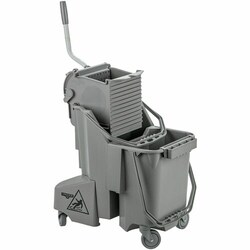 Enterprise Technology Solutions&nbsp;Unger  Mop Bucket,f/General Use,Dual-Compartment,Plastic,32Qt,Gray