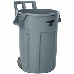Enterprise Technology Solutions&nbsp;Rubbermaid Commercial Products  Trash Container,Brute,Vented,Wheeled,32 Gal Cap,Gray