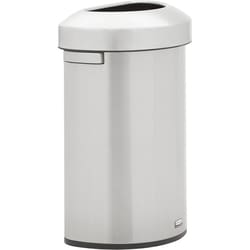Enterprise Technology Solutions&nbsp;Rubbermaid Commercial Products  Trash Can,Half-Rnd,Stainless Steel,16 Gal,12.4x18.2x29.5