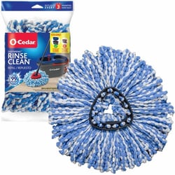 Enterprise Technology Solutions&nbsp;O-Cedar  Mop Refill,f/Spin Mop,Microfiber,RinseClean,White/Blue