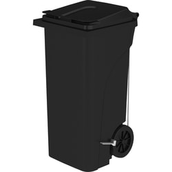 Enterprise Technology Solutions&nbsp;Safco  Trash Receptacle,Step-On,Plastic,w/Handles,32 Gal,Black