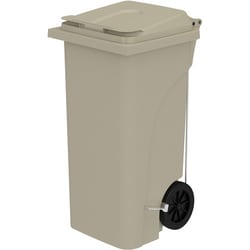 Enterprise Technology Solutions&nbsp;Safco  Trash Receptacle,Step-On,Plastic,w/Handles,32 Gal,Tan