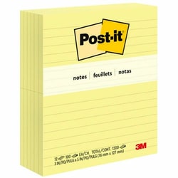 Enterprise Technology Solutions&nbsp;3M  Post-it Notes, Lined, 100 Sht/Pad, 3