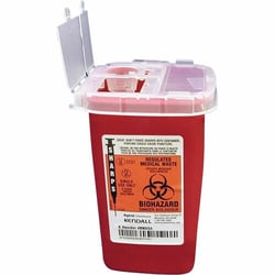 Enterprise Technology Solutions&nbsp;Covidien  Phlebotomy Sharps Container W/Clear Lid, Flip Top,1 Qt.,RD