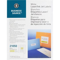 Enterprise Technology Solutions&nbsp;Business Source  Mailing Labels, Laser/Inkjet, 1