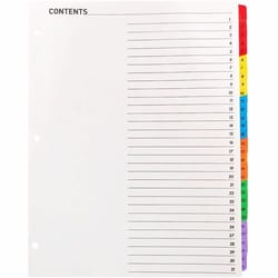 Enterprise Technology Solutions&nbsp;Business Source  Index Dividers w/TOC Page, 1-31, 8-1/2