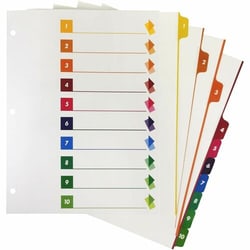 Enterprise Technology Solutions&nbsp;Business Source  Index Dividers w/TOC, 1-10,10 Tab, 24ST/BX, Multi