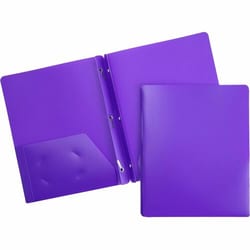 Enterprise Technology Solutions&nbsp;Business Source  Poly Portfolio, 3-Prong, 2 Pockets, Letter-size, Purple