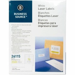 Enterprise Technology Solutions&nbsp;Business Source  Mailing Labels, Laser/Inkjet, 1-1/3