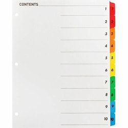 Enterprise Technology Solutions&nbsp;Business Source  Index Dividers w/TOC Page,1-10,8-1/2