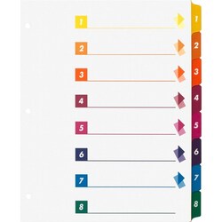 Enterprise Technology Solutions&nbsp;Business Source  Index Dividers w/TOC, 1-8, 8 Tab, 24ST/BX, Multi
