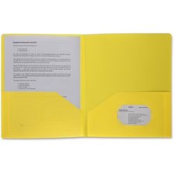 Enterprise Technology Solutions&nbsp;Business Source  Poly Portfolio, 2 Pocket, LTR, .3mil, Yellow