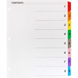 Enterprise Technology Solutions&nbsp;Business Source  Index Dividers w/TOC Page, 1-8, 8-1/2