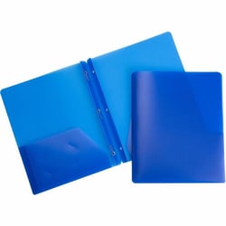 Enterprise Technology Solutions&nbsp;Business Source  Poly Portfolio, 3-Prong, 2 Pockets, Letter-size, Blue