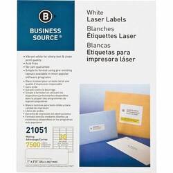 Enterprise Technology Solutions&nbsp;Business Source  Mailing Labels, Laser/Inkjet, 1