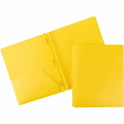 Enterprise Technology Solutions&nbsp;Business Source  Poly Portfolio, 3-Prong, 2 Pockets, Letter-size, Yellow