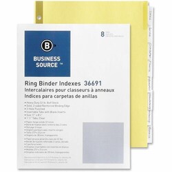Enterprise Technology Solutions&nbsp;Business Source  Insertable Tab Indexes,Side Tab,3HP,8 Tab/Set,Clear