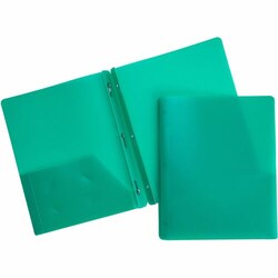 Enterprise Technology Solutions&nbsp;Business Source  Poly Portfolio, 3-Prong, 2 Pockets, Letter-size, Green