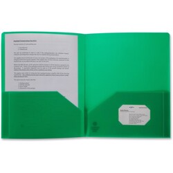 Enterprise Technology Solutions&nbsp;Business Source  Poly Portfolio, 2 Pocket, LTR, .3mil, Green