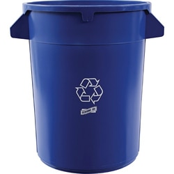 Enterprise Technology Solutions&nbsp;Genuine Joe  Trash Container, Heavy-duty, 32 Gallon, Blue