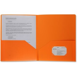Enterprise Technology Solutions&nbsp;Business Source  Poly Portfolio, 2 Pocket, LTR, .3mil, Orange