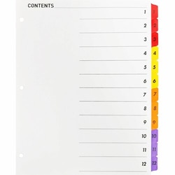 Enterprise Technology Solutions&nbsp;Business Source  Index Dividers w/TOC Page, 1-12, 8-1/2