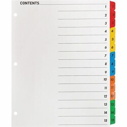 Enterprise Technology Solutions&nbsp;Business Source  Index Dividers w/TOC Page, 1-15, 8-1/2